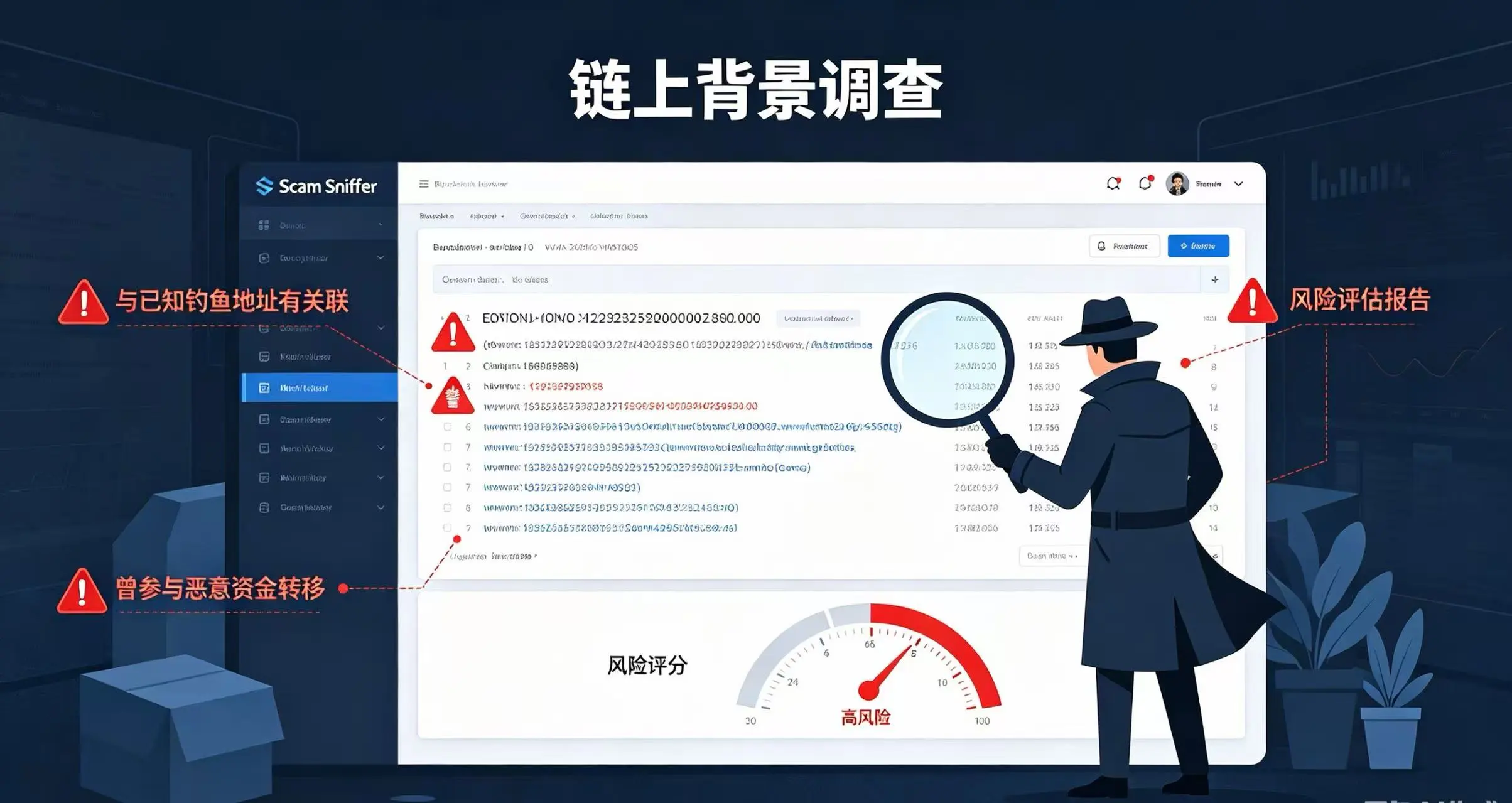 Scam Sniffer 风险评估示意图 Scam Sniffer 风险评估示意图