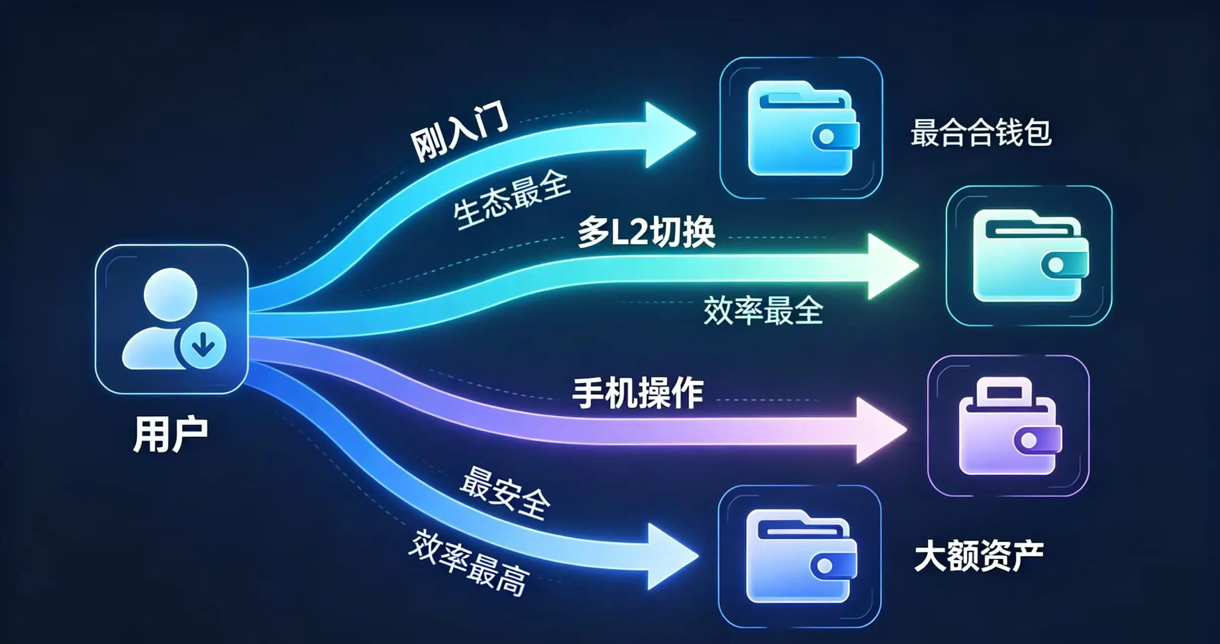 风格化的 “路线图” 或 “决策树”,帮助读者根据自己的使用场景快速找到最适合的钱包。 风格化的 “路线图” 或 “决策树”,帮助读者根据自己的使用场景快速找到最适合的钱包。