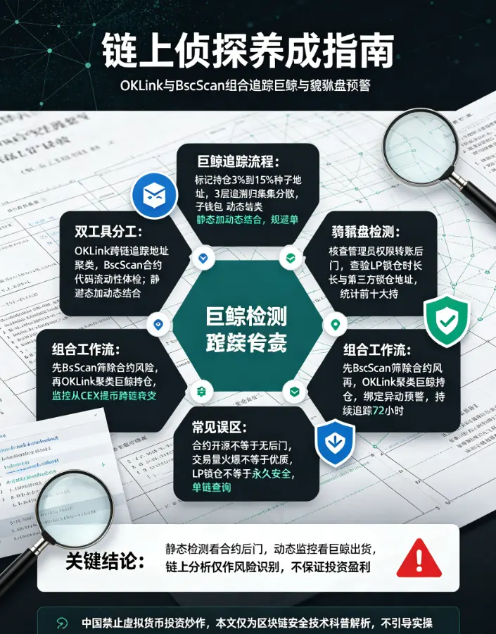 链上侦探养成指南：巧用欧亿OKLink与比安BscScan追踪巨鲸地址、预警貔貅盘，组合出击